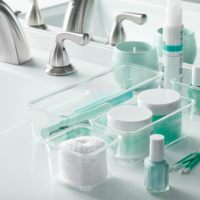 Ensemble d'Organisateurs de Tiroirs Transparents Multifonctionnels, Rangement Empilable pour Cuisine, Épices et Couverts
