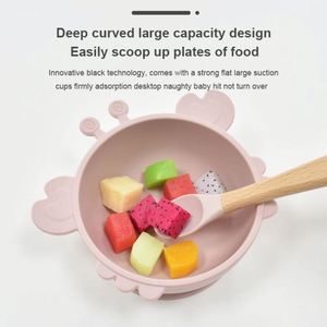 Utensilios de Alimentación para Niños de Silicona Segura de Alta Calidad, Plato de Succión Manual con Forma de Cangrejo para la Hora del Merienda - Product Image 2