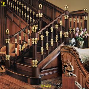 Медные и деревянные лестничные перила в европейском стиле, латунные балюстрады, перила для настила, напольные покрытия для дома - Product Image 2