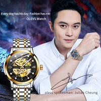 OLEVS 9901 Nouveau modèle Montre-bracelet automatique mécanique pour homme Bracelet en acier inoxydable Horloges de luxe à la mode