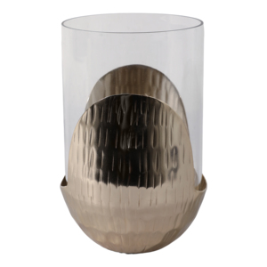 Modern Glass Pillar <b>Hurricane</b> <b>Candle</b> Holder With Metal Base Decorative Home Accent For Living Room Decor <b>Candle</b> Stick - Product Image 3