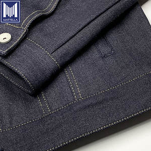 Personalizado 17oz azul índigo 100% algodón orillo chaqueta de mezclilla de moda de <span class=keywords><strong>manga</strong></span> larga para hombres abrigo de tela japonesa - Product Image 2