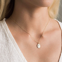 Collar de Ángel de Plata de Ley 925 chapado en oro de 18k para mujer, muestra gratis