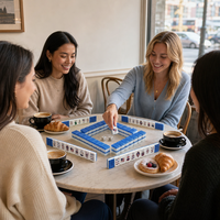 Juego de Mahjong Azul con Purpurina, Fichas Patrióticas de EE. UU. con Arte de Águila y Bandera, 160 Piezas, Juego de Mahjong Acrílico para Fiestas