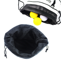 Pochette de golf personnalisée en cuir PU avec porte-tee et marqueur Blanc/Noir 20x21cm