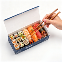 Boîte d'emballage pour sushis avec logo personnalisé, conteneur alimentaire durable en vrac pour la restauration gastronomique et les services à emporter