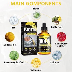 OEM Biotine 25000mcg avec collagène et <span class=keywords><strong>vitamine</strong></span> E en gouttes liquides pour soutenir la santé des cheveux, de la peau et des ongles - Product Image 6