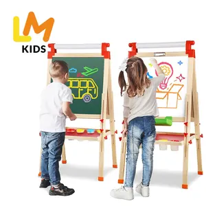 子供のためのLMキッズ描画おもちゃ磁気描画ボードおもちゃ木製キッズアートイーゼル子供アートイーゼル