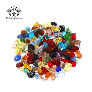 Pierres de cristal en verre coloré poli - Gravier multicolore pour <span class=keywords><strong>aquarium</strong></span>, décoration de réservoir de poissons (taille au choix) - Product Image 1