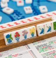 Amerikanische Mahjong-Steine Ole Miss University of Mississippi 160 Einlagige Acryl-Gravierte Reise-Westwind Weiße Mahjong-Set