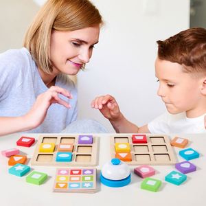 Juguetes de Bloques de Formas Geométricas con Forma de Animales para Niños, Rompecabezas de Combinación de Formas, Juguetes Educativos Tempranos Montessori, Juguetes de Interacción Padres-Hijos - Product Image 2