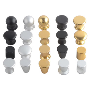 Aluminum Alloy Round Cabinet <b>Knobs</b> Gold Black Minimalist Furniture <b>Drawer</b> Wardrobe Door Handles Durable Hardware - Product Image 2