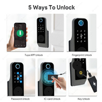Cerradura Inteligente para Puerta Sinon Ttlock Tuya Wifi con Botón de Desbloqueo, Impermeable para Exteriores, con NFC, RFID y Huella Dactilar