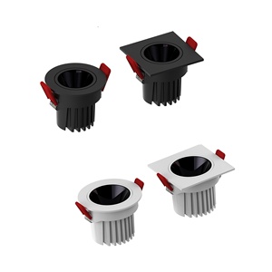 Downlight LED COB Negro de Bajo UGR de 9W 15W, Antideslumbrante, Cuadrado/Redondo, Empotrable, para Hotel/Tienda - Product Image 1