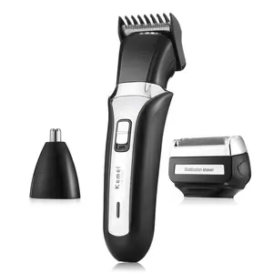 Kemei KM-6550 3 Em 1 Kit Aparador de Pêlos Do Nariz Barba Orelha Costeletas Barbeador Elétrico máquina de Cortar Cabelo de Design Para Homens Cabelo ferramenta de estilo