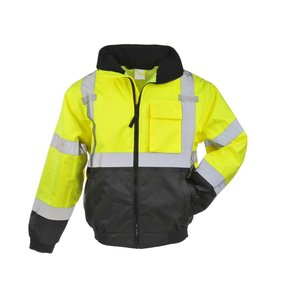 Veste réfléchissante haute visibilité avec logo personnalisé pour travaux de construction routière, vêtements de sécurité avec capuche - Product Image 1