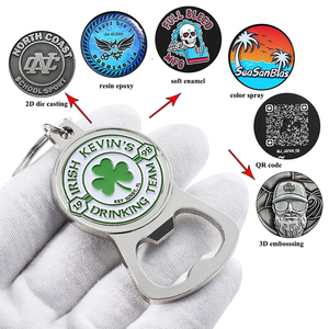Décapsuleur personnalisé avec logo, <span class=keywords><strong>porte</strong></span>-clés en métal argenté, alliage de zinc émaillé, décapsuleur <span class=keywords><strong>porte</strong></span>-clés pour bière - Product Image 3