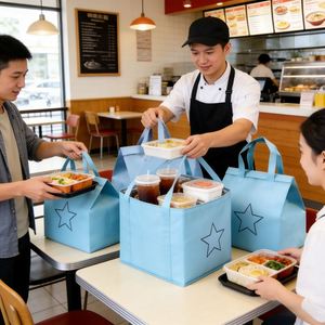 Custom Logo Non-woven with Aluminum Insulation Handbag Refrigerated Bags for Cake Milk <b>Tea</b> Thermal Bag Non Woven Cooler Bag - Product Image 2