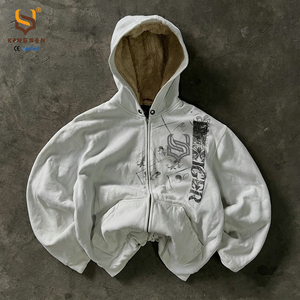 Sudadera Personalizada de Algodón Puro con Interior Afelpado, Sudadera Bordada con Cierre y Capucha para Hombre, Estilo Urbano - Product Image 1