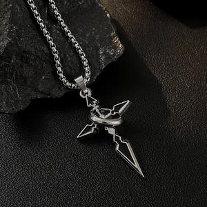Collier tendance en titane avec pendentif croix <span class=keywords><strong>Zero</strong></span> <span class=keywords><strong>Saber</strong></span> pour fans, bijoux de cosplay - Product Image 4