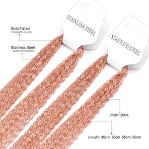 Venta al por Mayor, 10 Piezas/Lote, Cadenas de Eslabones de 2 mm en Color Oro y Plata, 18'', 20'', 22'', 24 Pulgadas, Joyería de Moda, Cadenas Planas - Product Image 4