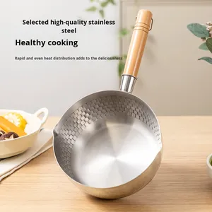 Pentola Moderna da 16 cm in Acciaio Inossidabile con Motivo Martellato, per Zuppa, Hot Pot, Bollitura Rapida, Scaldalatte, Pentolino per Latte - Product Image 2