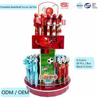 Sport-Themen-Klick-Gelstift, Drehbarer Basketball-Fußball-Kugelschreiber, Sport-Themen-Schüler-Klickstift, Verschiedene Designs Großhandel
