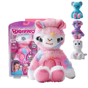 Gran oferta, bonitos juguetes de peluche de unicornio arcoíris repetitivos para niños, regalos populares, oso sentado en el hombro, juguete para niños, aprender a hablar, gato