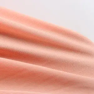Weft Knit Rib Stripe Ottoman 90% Recycled Nylon 20% Spandex Stretch Fabric for Yoga Gym Fitness Sportswear
