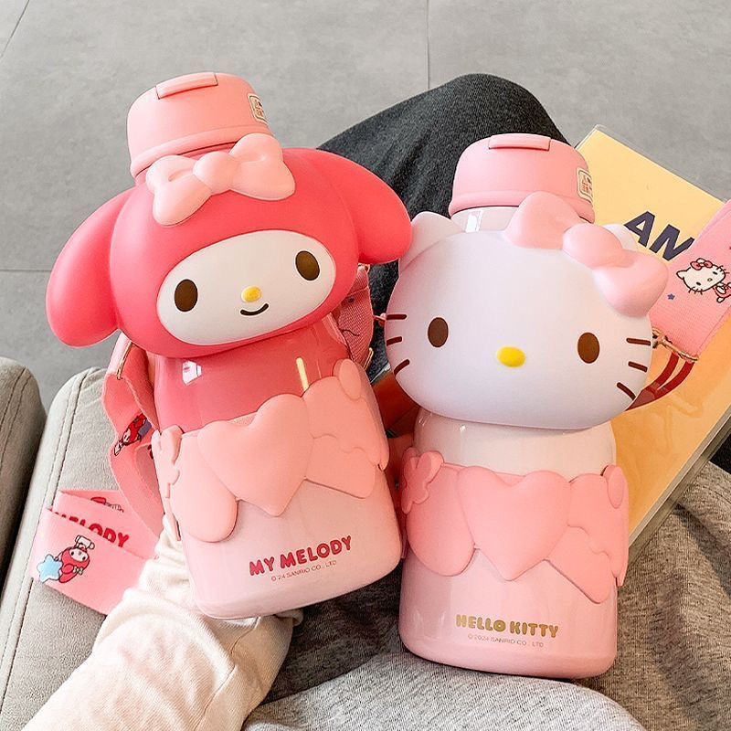 Hello Kitty KUROMI Stalen waterfles, roestvrijstalen fles 800 ml (Hello