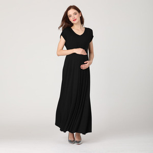 Maternidad Maxi vestido cremallera lactancia mujeres vestidos largos mujeres embarazadas vestidos <span class=keywords><strong>de</strong></span> <span class=keywords><strong>fiesta</strong></span> <span class=keywords><strong>ropa</strong></span> <span class=keywords><strong>de</strong></span> lactancia tela elástica suave - Product Image 2
