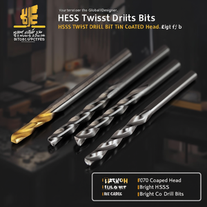 Foret hélicoïdal HSS avec tête revêtue de TiN 1070, forets HSS Co brillants - Product Image 3