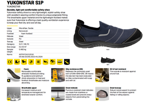 Chaussures de sécurité de travail légères, confortables, résistantes aux chocs, antistatiques, respirantes, en maille, avec embout en acier pour hommes - Product Image 5