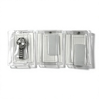 Pochette de rangement pour bijoux et montres, en PVC transparent, pour montres mécaniques à remontage manuel, emballage carton personnalisable