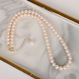 Collier pour femme en argent 925 avec perles d'eau douce de 5-6 mm, chaîne de clavicule avec imperfections circulaires - Product Image 4