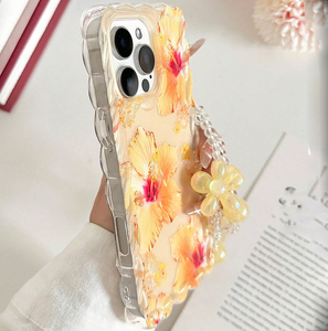 <span class=keywords><strong>Cover</strong></span> per Cellulare con Stampa Fiore Giallo Giglio e Grana Intrecciata con Braccialetto per <span class=keywords><strong>iPhone</strong></span> X Xr Xs Max <span class=keywords><strong>11</strong></span> 12 13 14 15 16 17 Plus Air - Product Image 4