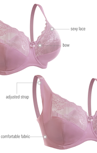 Soutien-gorge romantique grande taille <span class=keywords><strong>F</strong></span> G, bonnet large, armatures, dentelle, maille transparente, légèrement doublé, soutien-gorge pour femmes rondes - Product Image 4