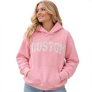 Sudadera con Capucha Bordada Vintage para Mujer, Sudadera de Invierno, Logotipo Personalizado, Ropa Urbana, 100% Algodón Ecológico - Product Image 1