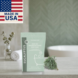 Aromasong Int. Sales de Baño Naturales en Escamas, Pura Sal del Mar Muerto con Magnesio, Esencia Energizante de Eucalipto y Romero para Adultos, EE. UU. - Product Image 3