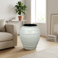 Penjualan Langsung Pabrik QUNHAO D069 Pot Bunga Keramik Gaya Eropa untuk Rumah dan Taman, Lapisan Warna-warni, untuk Tanaman Anggrek Alami, Diameter 44cm