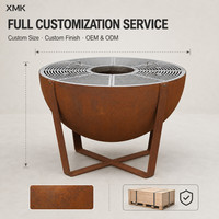 Barbecue en acier corten avec grille de cuisson amovible en acier inoxydable, taille personnalisée pour patio, jardin, usage extérieur