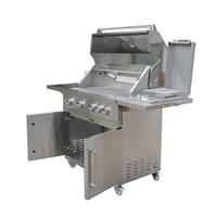 Barbecue à gaz moderne haut de gamme à 4 + 1 brûleurs Backburner infrarouge 304 support en acier inoxydable gril rotatif automatique LGP pour