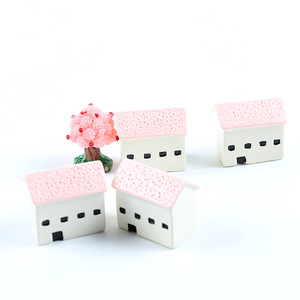 Adorno de Micropaisaje con Forma de Castillo, Iglesia y Musgo, <span class=keywords><strong>Casa</strong></span> de Estilo Mediterráneo, Artesanía Decorativa - Product Image 3