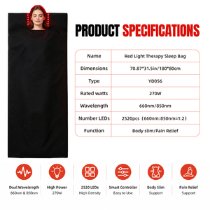 Manta de Terapia de Cuerpo Completo Saidi <span class=keywords><strong>RLT</strong></span> 660nm 850nm, Dispositivo de Terapia de Luz Roja Infrarroja LED para Alivio del Dolor, Cuidado de la Piel y Sueño - Product Image 2
