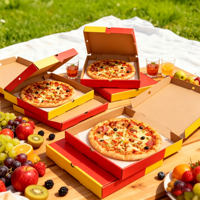 Cajas de Cartón para Pizza Reforzadas, Personalizadas con Logotipo, Tamaños Personalizados OEM, Caja de Papel para Pizza para Llevar de Gran Volumen