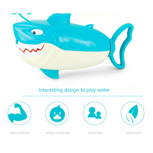 โรงงาน BPA ฟรีแม่พิมพ์ฟรีพลาสติกเป็ดสีเหลืองฉลามสีฟ้าสัตว์สเปรย์น้ําฟองอ่างอาบน้ําซิลิโคนของเล่นอาบน้ําเด็ก - Product Image 6