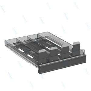 Organizador de bebidas moderno para mostrador, expositor de botellas de plástico con sistema de empuje por gravedad para tiendas de conveniencia - Product Image 4