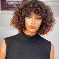 Perruque Mavis en cheveux humains brésiliens Remy bouclés doublement étirés, densité 250%, noir naturel, longueur moyenne, sans colle, soin profond, 230g