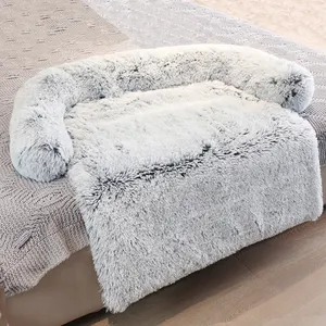 Alfombra de felpa calmante para mascotas, Protector de sofá lavable y extraíble, manta para Cama de Gato, protección para sofá