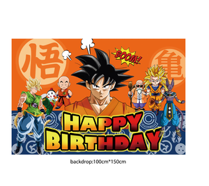 ชุดตกแต่งงานเฉลิมฉลองสไตล์มังงะ ประกอบด้วย แบนเนอร์ ธง ลูกโป่ง เครื่องประดับเค้ก ฉากหลังถ่ายภาพงานวันเกิดเด็ก - Product Image 6